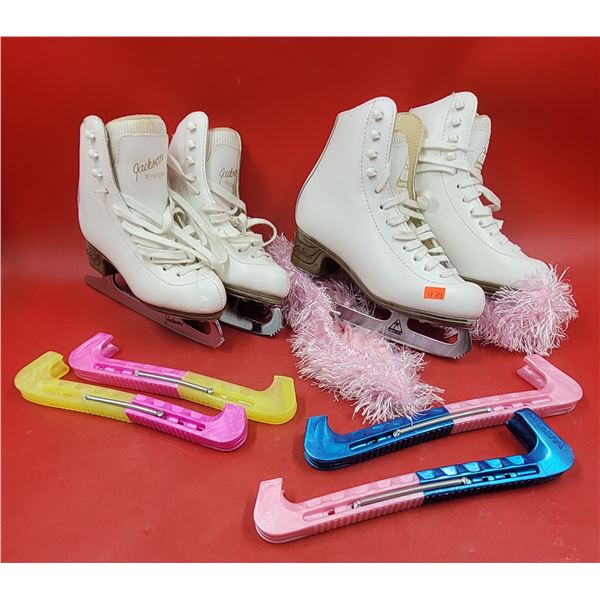 2 Pairs of Jackson Youth Ice Skates w/ Skate Guards