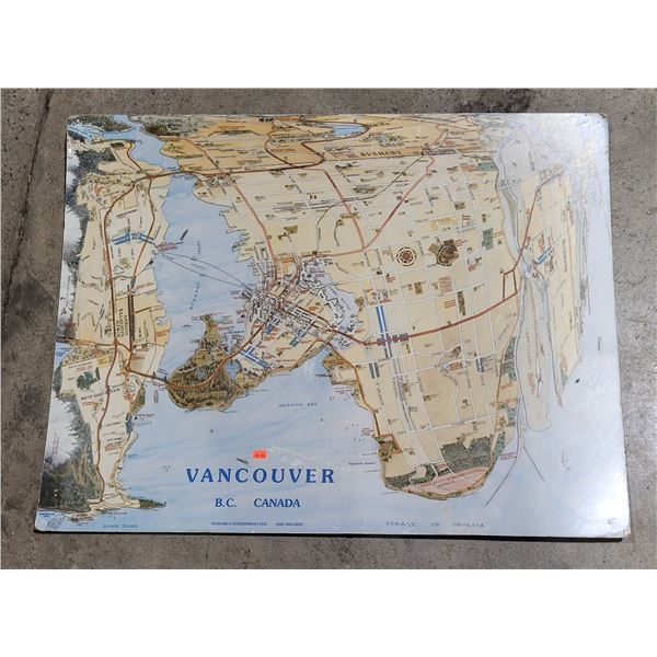 Vancouver, BC Map Poster Board