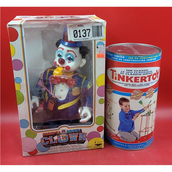 VTG Bump 'N Bobby Clown & Tinkertoy Construction Set