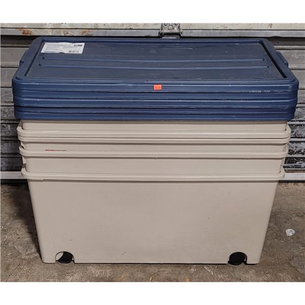 Lot of Lidded Storage Bins