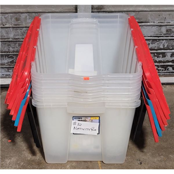 Lot of Flip-Top Storage Bins