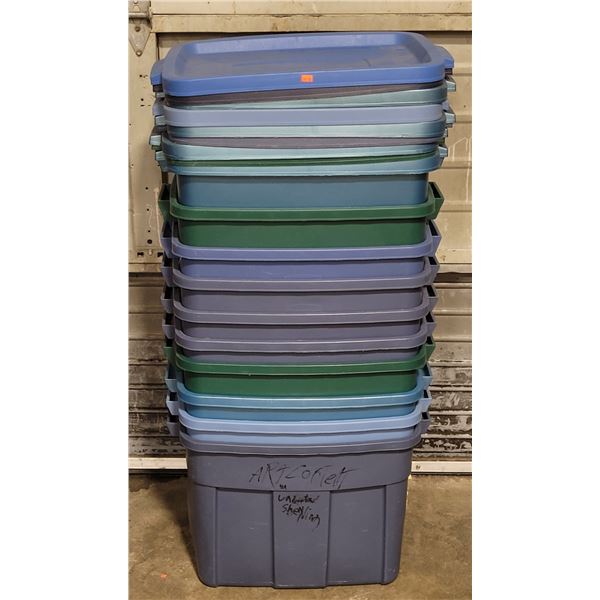 Lot of Lidded Storage Bins