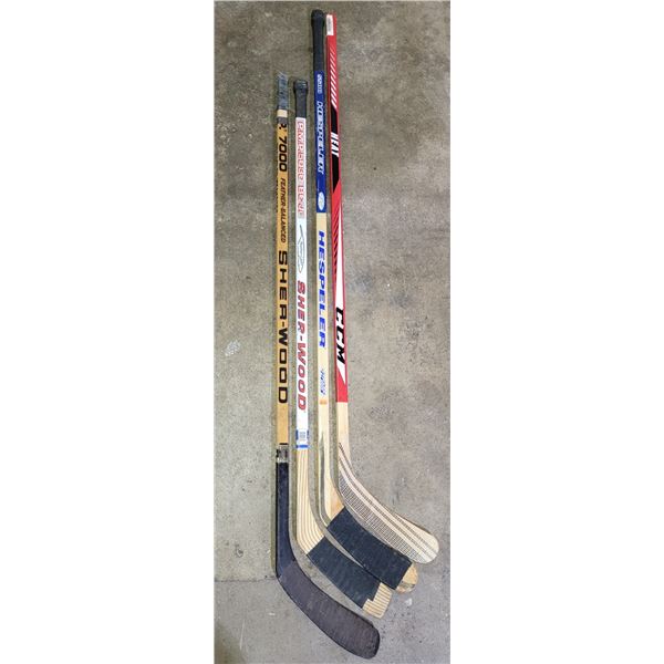 4 Hockey Sticks (CCM, Sher-Wood, etc.)
