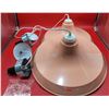 Image 1 : 2 Pink Enameled Pendant Lights