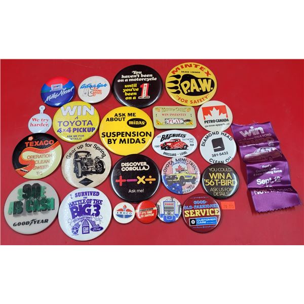 Lot of VTG Car & Oil Pins