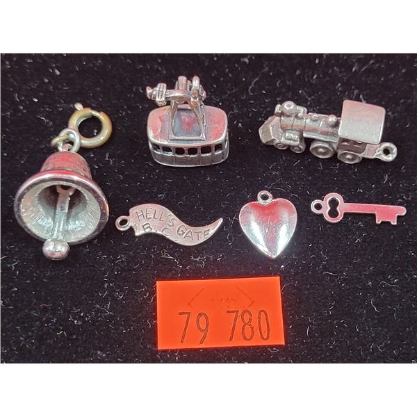 6 Sterling Charms w/ Hell's Gate BC Charm