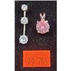Image 1 : 2 Stone Set Sterling Silver Pendants