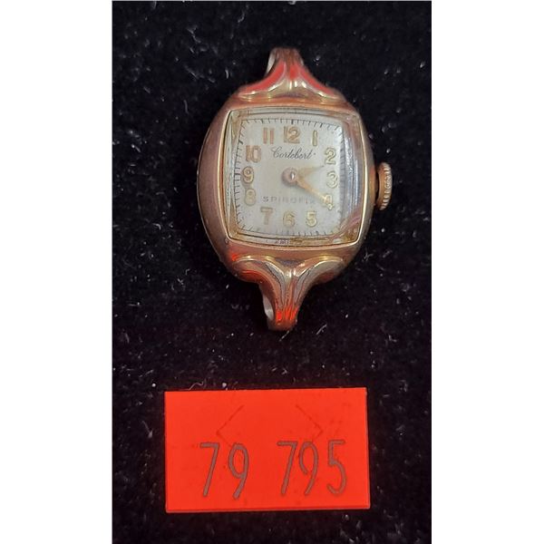 1950's Cortebert Ladies Swiss Watch Face (Marked 10K Gold Filled)
