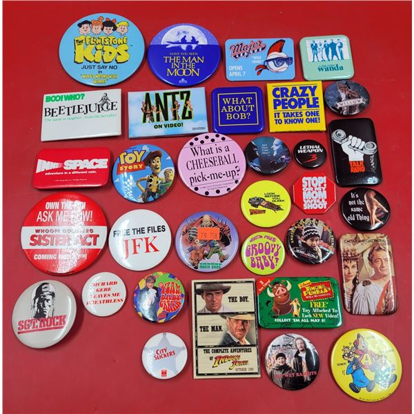 Lot of Assorted VTG Movie Pins
