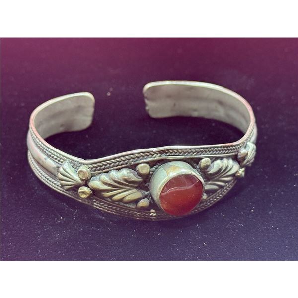 Vintage Bracelet With Red Center Stone