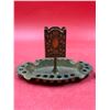 Image 3 : Antique Ashtray With Match Box Holder & Vintage Inlaid Box