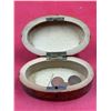 Image 6 : Antique Ashtray With Match Box Holder & Vintage Inlaid Box