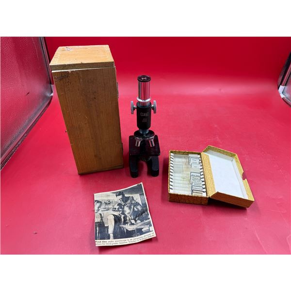 Vintage C O C Microscope With Assorted Slides