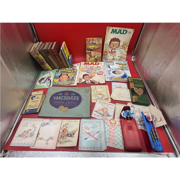 Vintage Variety: Books, Mad Magazines, Cards, Darts, & More