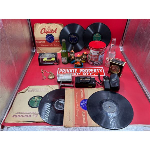 Vintage Variety: Records, A&W Ornaments, Maxi Car Alfa Romeo, Soda Bottles, & More