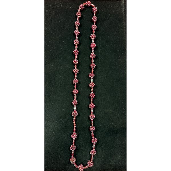 Vintage Garnet Cluster Necklace