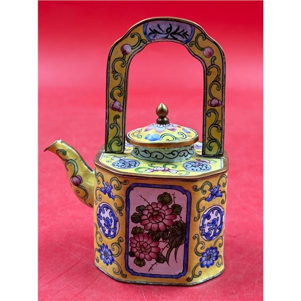 19th Century Chinese Canton Enamel Teapot