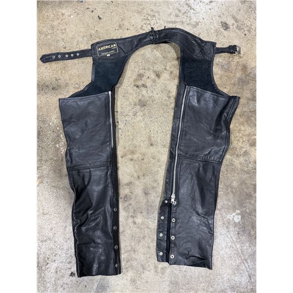 Vintage American Top Black Leather Motorcycle Biker Champs