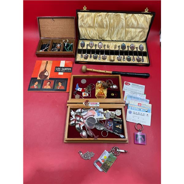 Vintage Variety: Drum Mallet, Collector Spoons, Key Chains, & More
