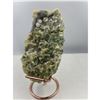Image 3 : 8 X 4 INCH GREEN SUGAR  FLUORITE WITH CALCITE ON STAND