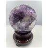 Image 1 : 16 INCH CIRCUMFERENCE AMETHYST SPHERE WITH CALCITE  FROM BRAZIL