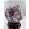 Image 2 : 16 INCH CIRCUMFERENCE AMETHYST SPHERE WITH CALCITE  FROM BRAZIL