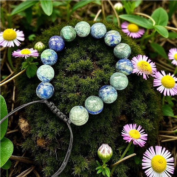 Lapis and Malchite Bracelet 12 mm