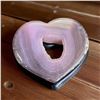 Image 1 : Agate Heart Shaped Stone with natural hole 3 Inch