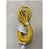 Image 1 : AS NEW 25FT YELLOW 3 WIRE INDOOR OUTDOOR LIGHTED EXTENSION CORD, 14AWG