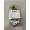 Image 1 : AS NEW 25FT YELLOW 3 WIRE INDOOR OUTDOOR LIGHTED EXTENSION CORD, 12AWG