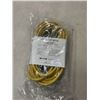Image 2 : AS NEW 25FT YELLOW 3 WIRE INDOOR OUTDOOR LIGHTED EXTENSION CORD, 12AWG