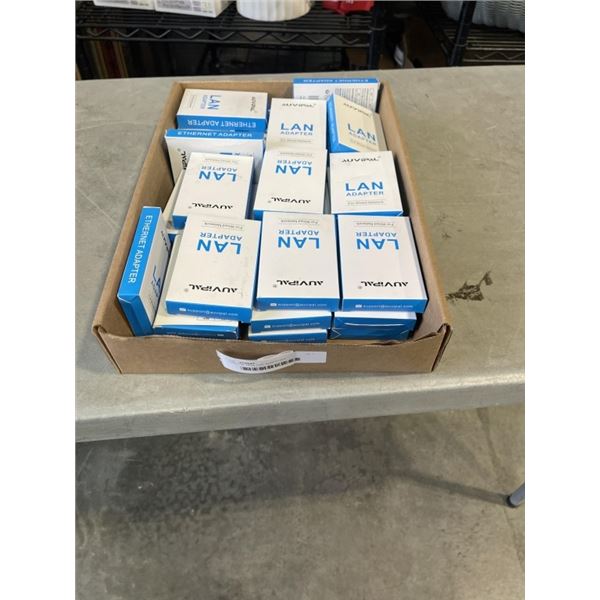 TRAY OF NEW LAN ADAPTORS