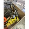 Image 3 : BOX OF MISC ITEMS - FIRE EXTINGUISHER, HOSE, DRY PAN, ETC
