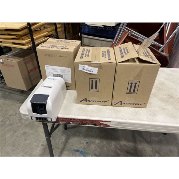 SANITZER WALL PUMP AND 4 BOXES OF SANITIZER REFILL