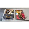 Image 1 : 2 TRAYS OF HAND TOOLS , TOOL BOX AND HARDWARE ETC
