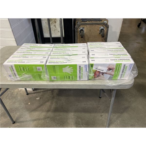 15 BOXES OF FOOD SAFE DISPOSABLE GLOVES, 500 PAIRS PER BOX