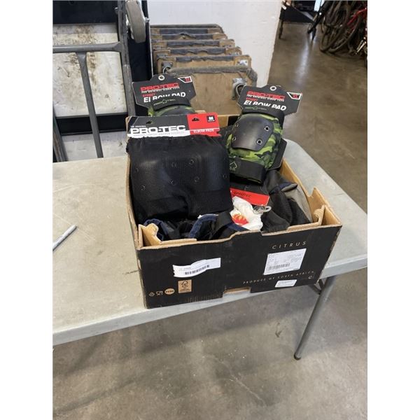 CAR SEAT COVER, CALGARY FLAMES WINDOW HANGER AND NEW KNEE PADS