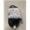 Image 1 : AS NEW 25FT BLACK 3 WIRE INDOOR OUTDOOR LIGHTED EXTENSION CORD, 10AWG