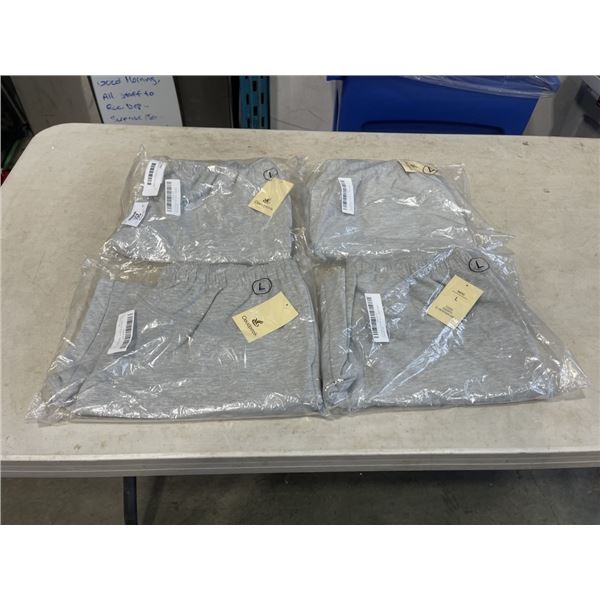 4 NEW PAIRS OF CLOUDPEAK HETAHER GREY SHORTS, SIZE LARGE