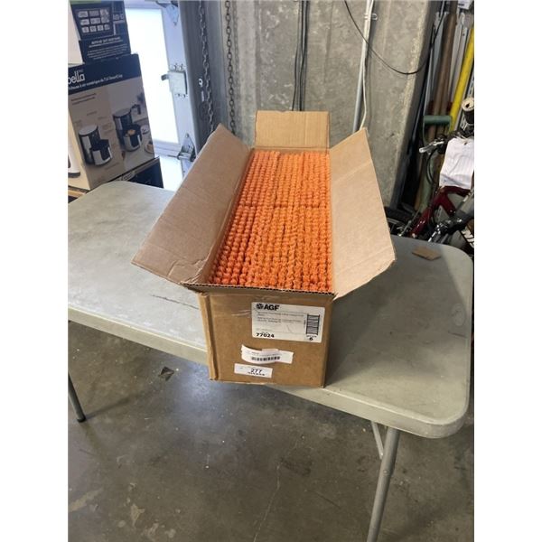 NEW CASE OF 6 ORANGE COMMERCIAL BROOM HEADS
