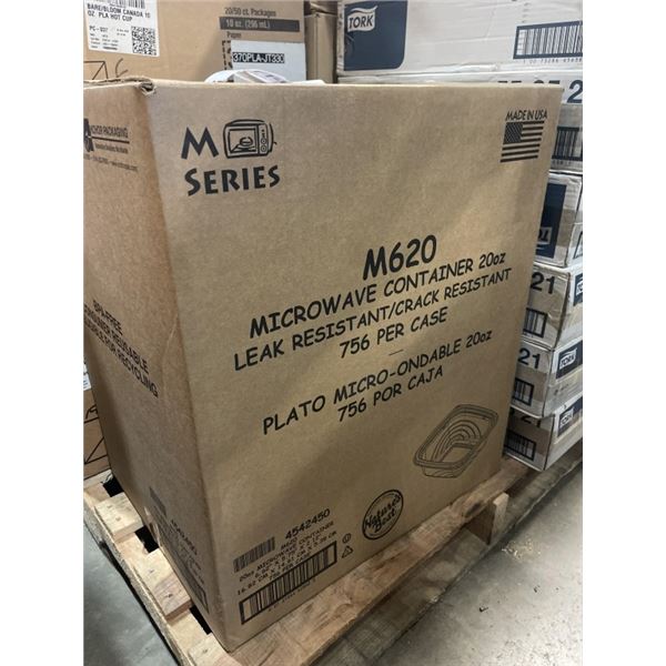 NEW CASE OF M620 MICROWAVEABLE CONTAINERS, 20OZ, 756 TOTAL