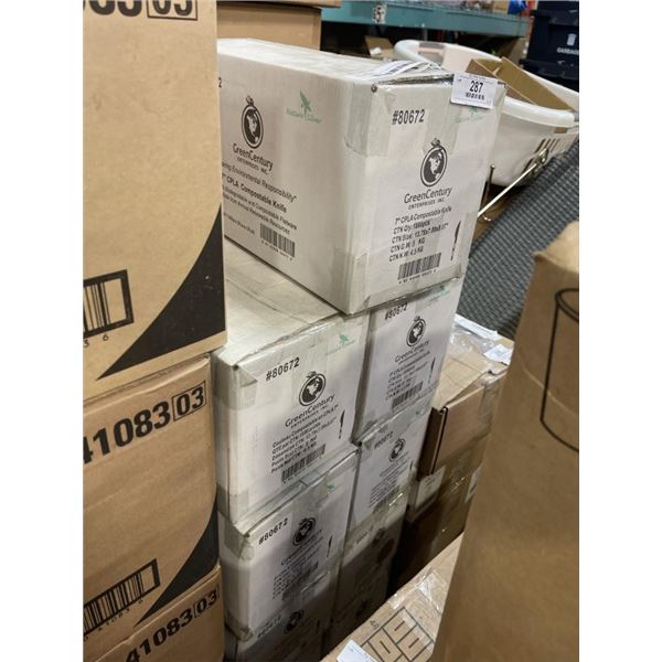 6 NEW CASES OF 7 INCH COMPOSTABLE KNIVES