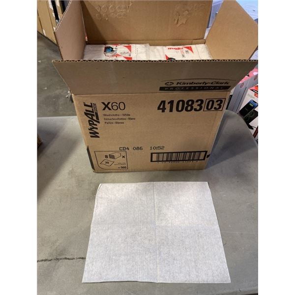 NEW CASE OF WYPALL X60 WASHCLOTHS, 12.5 X 10 INCH EACH, 560 TOTAL CLOTHS