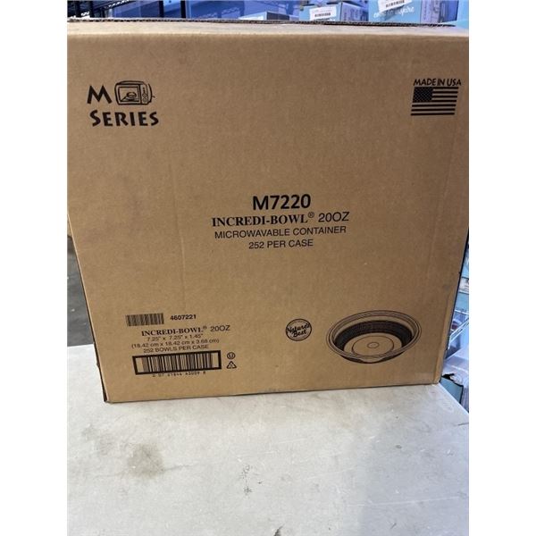 NEW CASE OF INCREDI-BOWL 20 OZ MICROWAVEABLE CONTAINER 252 PER CASE