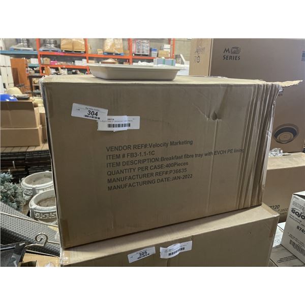 NEW CASE OF BREAKFAST FIBRE TRAYS, 400 PER CASE