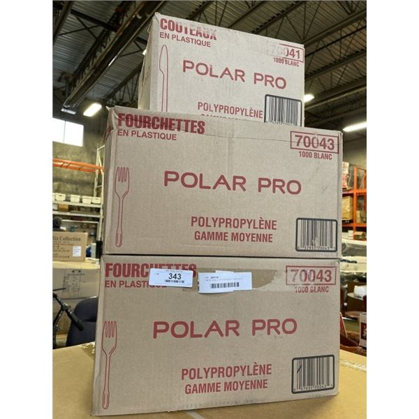 2 NEW CASES OF DISPSABLE FORKS AND ONE CASE KNIVES