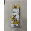 Image 1 : AS NEW 25FT YELLOW 3 WIRE INDOOR OUTDOOR LIGHTED EXTENSION CORD, 14AWG