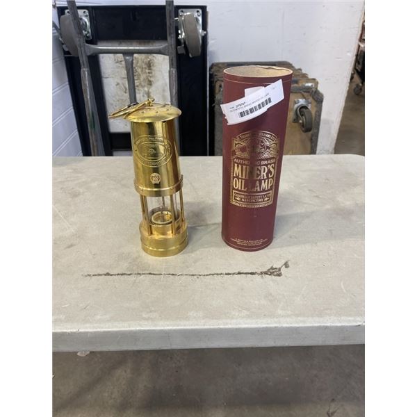 AUTHENTIC BRASS MINERS OIL LAMP