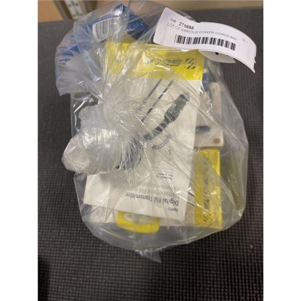 LOT OF VARIOUS POWER CORDS AND ADAPTERS