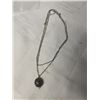 Image 1 : DOUBLE STRAND SILVER COLOUR RW&CO CHAINS W/ PENDANT NECKLACE, MARKED RW&CO-RW&CO LABEL
